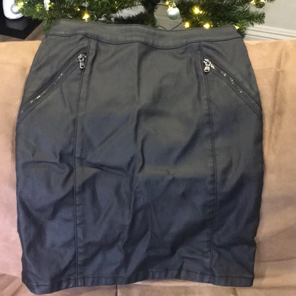 Leather mini skirt